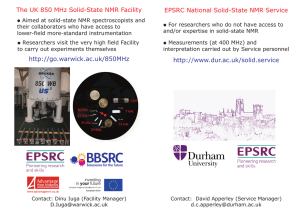 The UK 850 MHz Solid-State NMR Facility