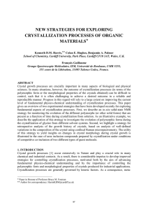 NEW STRATEGIES FOR EXPLORING CRYSTALLIZATION PROCESSES OF ORGANIC MATERIALS*