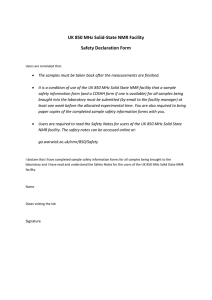 UK 850 MHz Solid-State NMR Facility Safety Declaration Form