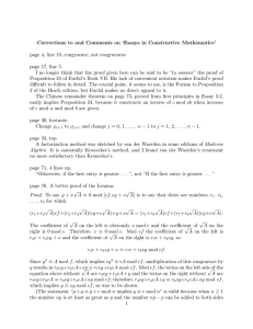 Corrections to and Comments on ‘Essays in Constructive Mathematics’