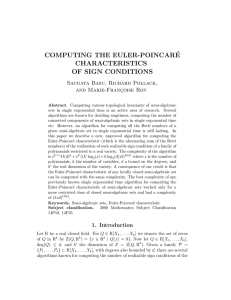 COMPUTING THE EULER-POINCAR ´ E CHARACTERISTICS OF SIGN CONDITIONS