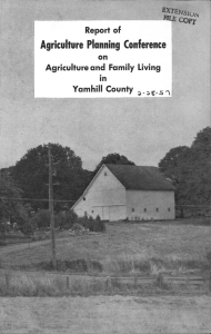 Agriculture and Family Living Yamhill County Report of Agriculture Planning Conference
