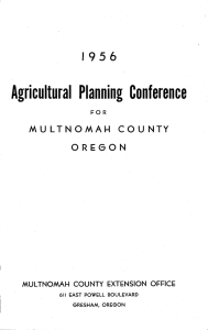 1956 MULTNOMAI-1 COUNTY OREGON Agricultural Planning Conference