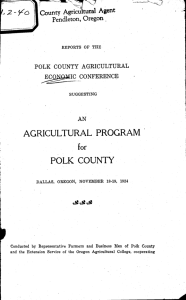 AGRICULTURAL PROGRAM POLK COUNTY for County Agricultural Agent