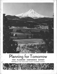 Planning forTomorrow 1958 PLANNING CONFERENCE REPORT