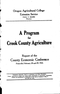 A Program Agriculture Crook County County Economic