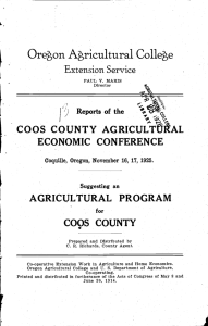 Ore,on A,ricu1tura1 Colle,e COOS COUNTY AGRICULTU1AL AGRICULTURAL PROGRAM ECONOMIC CONFERENCE