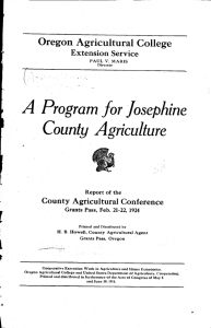 A Program for County Agriculture Josephine Oregon AgEicultural College