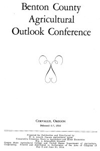 Benton County Outlook Conference Agricultural CORVALLIS, OREGON