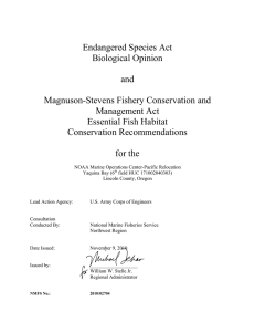 Endangered Species Act Biological Opinion  and