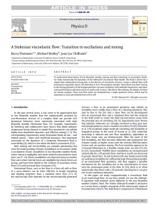 Physica D A Stokesian viscoelastic flow: Transition to oscillations and mixing ,