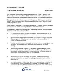STATE OF NORTH CAROLINA  COUNTY OF MECKLENBURG AGREEMENT