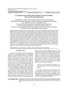 Research Journal of Information Technology 3(4):133-138, 2011 ISSN: 2041-3114
