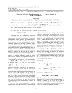 Research Journal of Mathematics and Statistics 1(2): 30-34, 2009 ISSN: 2040-7505