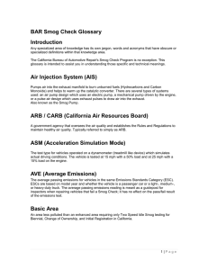 BAR Smog Check Glossary Introduction