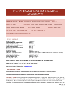 VICTOR VALLEY COLLEGE SYLLABUS SPRING 2016  C