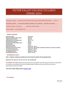 VICTOR VALLEY COLLEGE SYLLABUS SPRING 2016  C