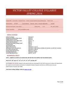 VICTOR VALLEY COLLEGE SYLLABUS SPRING 2016  C