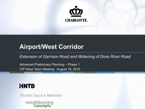 Airport/West Corridor Advanced Preliminary Planning – Phase 1