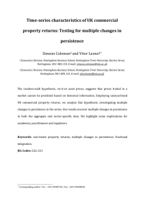 Time-series characteristics of UK commercial persistence