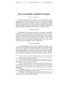 Fear, Irrationality, and Risk Perception