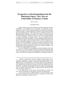 Perspectives on Decisionmaking from the Blackmun Papers: The Cases on