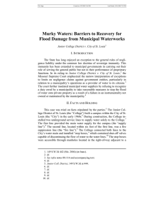 Murky Waters: Barriers to Recovery for Flood Damage from Municipal Waterworks I. I