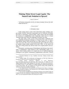 Making Main Street Legal Again: The SmartCode Solution to Sprawl I. I