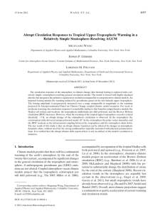 Abrupt Circulation Responses to Tropical Upper-Tropospheric Warming in a