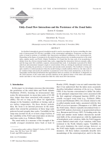 Eddy–Zonal Flow Interactions and the Persistence of the Zonal Index 3296 E