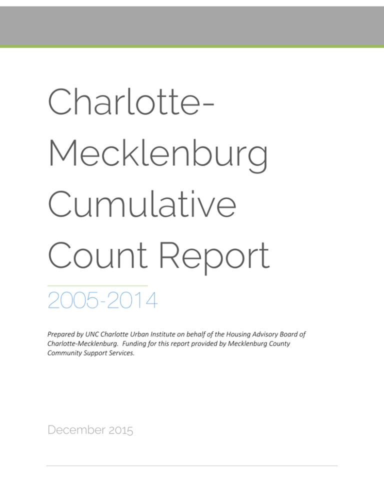 Charlotte Mecklenburg Cumulative Count Report