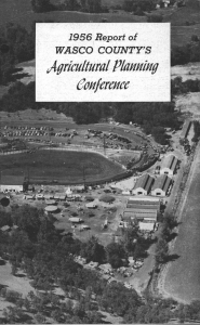 Agricultural Planning 1956 Report of Confereiice WASCO COUNTY'S