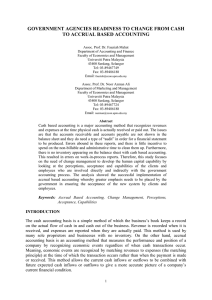 GOVERNMENT AGENCIES READINESS TO CHANGE FROM CASH TO ACCRUAL BASED ACCOUNTING