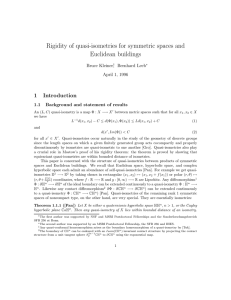 Rigidity of quasi-isometries for symmetric spaces and Euclidean buildings 1 Introduction