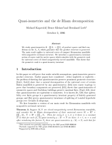 Quasi-isometries and the de Rham decomposition