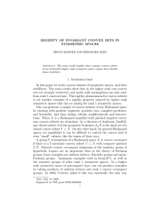 RIGIDITY OF INVARIANT CONVEX SETS IN SYMMETRIC SPACES