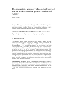The asymptotic geometry of negatively curved spaces: uniformization, geometrization and rigidity Bruce Kleiner