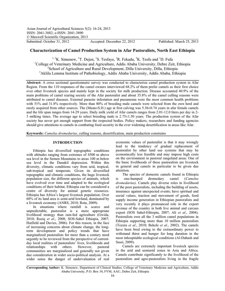 Asian Journal of Agricultural Sciences 5(2): 16-24, 2013