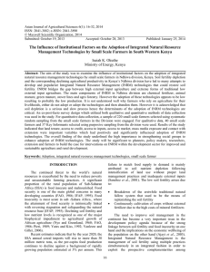 Asian Journal of Agricultural Sciences 6(1): 16-32, 2014