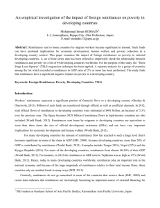 An empirical investigation of the impact of foreign remittances on... developing countries  Mohammad Imran HOSSAIN