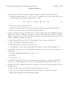 Statistical and Mathematical Methods DS-GA 1002 October 1, 2015 Problem Session 3