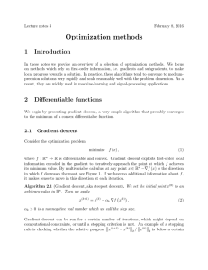 Optimization methods 1 Introduction