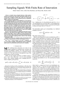 Sampling Signals With Finite Rate of Innovation , Fellow, IEEE