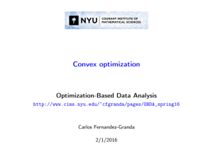 Convex optimization Optimization-Based Data Analysis  Carlos Fernandez-Granda