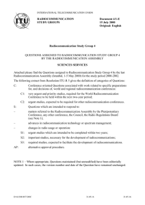 RADIOCOMMUNICATION Document 4/1-E STUDY GROUPS