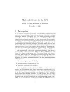 Multi-scale theories for the MJO 1 Introduction
