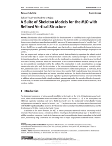 A Suite of Skeleton Models for the MJO with Research Article
