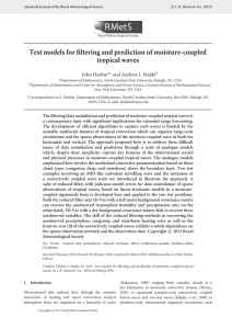 Test models for filtering and prediction of moisture-coupled tropical waves John Harlim