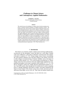 Challenges in Climate Science and Contemporary Applied Mathematics ANDREW J. MAJDA