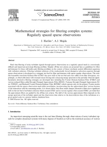 Mathematical strategies for ﬁltering complex systems: Regularly spaced sparse observations J. Harlim